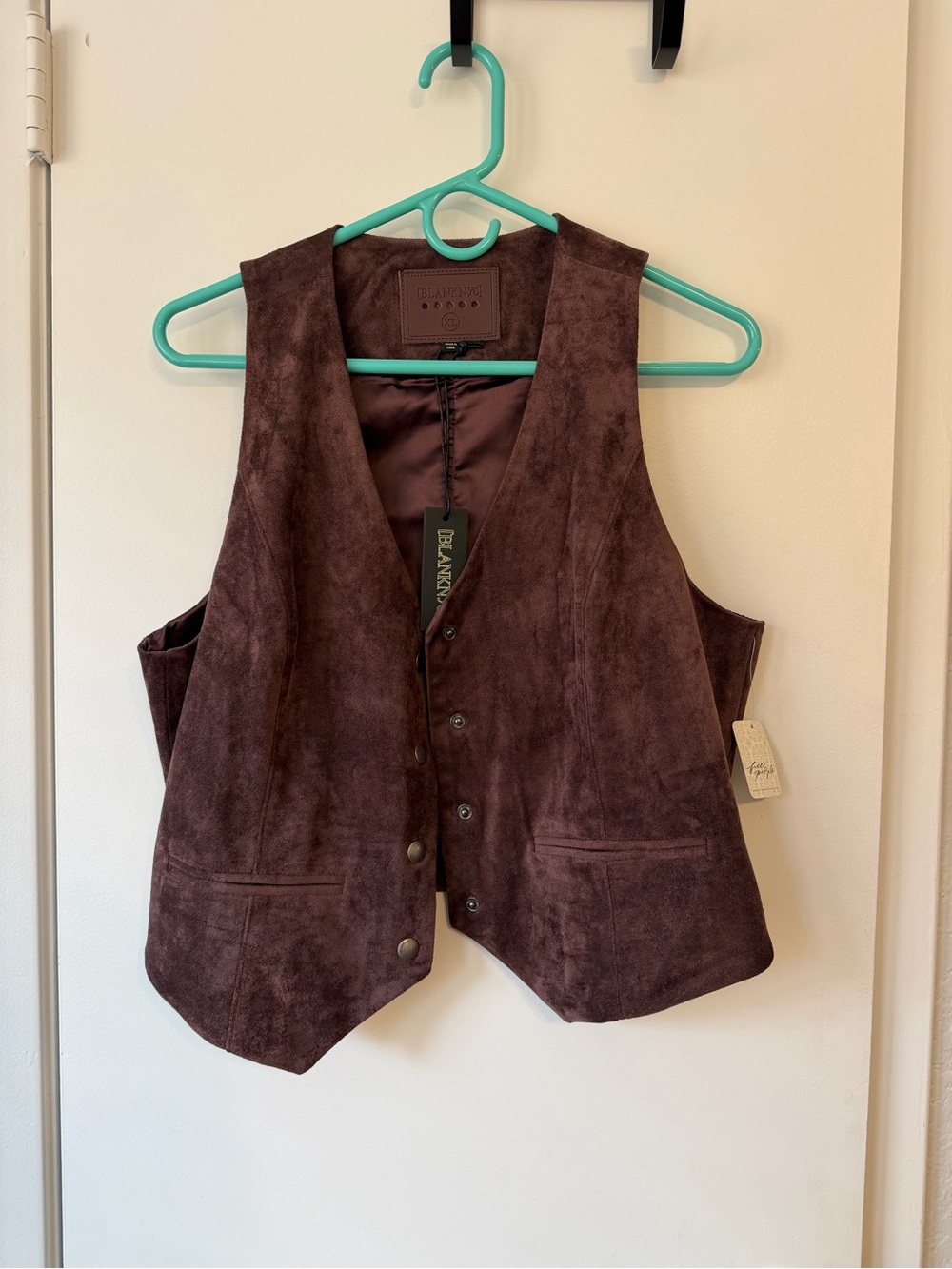 NWT Suede Button-Front Vest